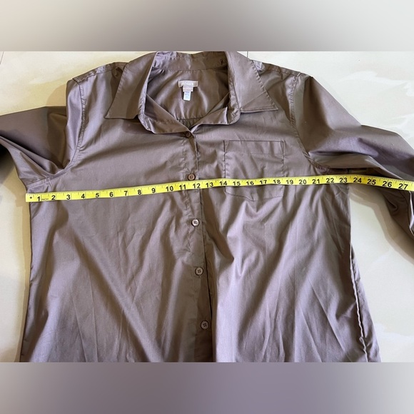 CHICO’S Dark Olive Green Women’s Plus Size 3 Blouse  Button Can Be Worn Folded - Picture 15 of 16